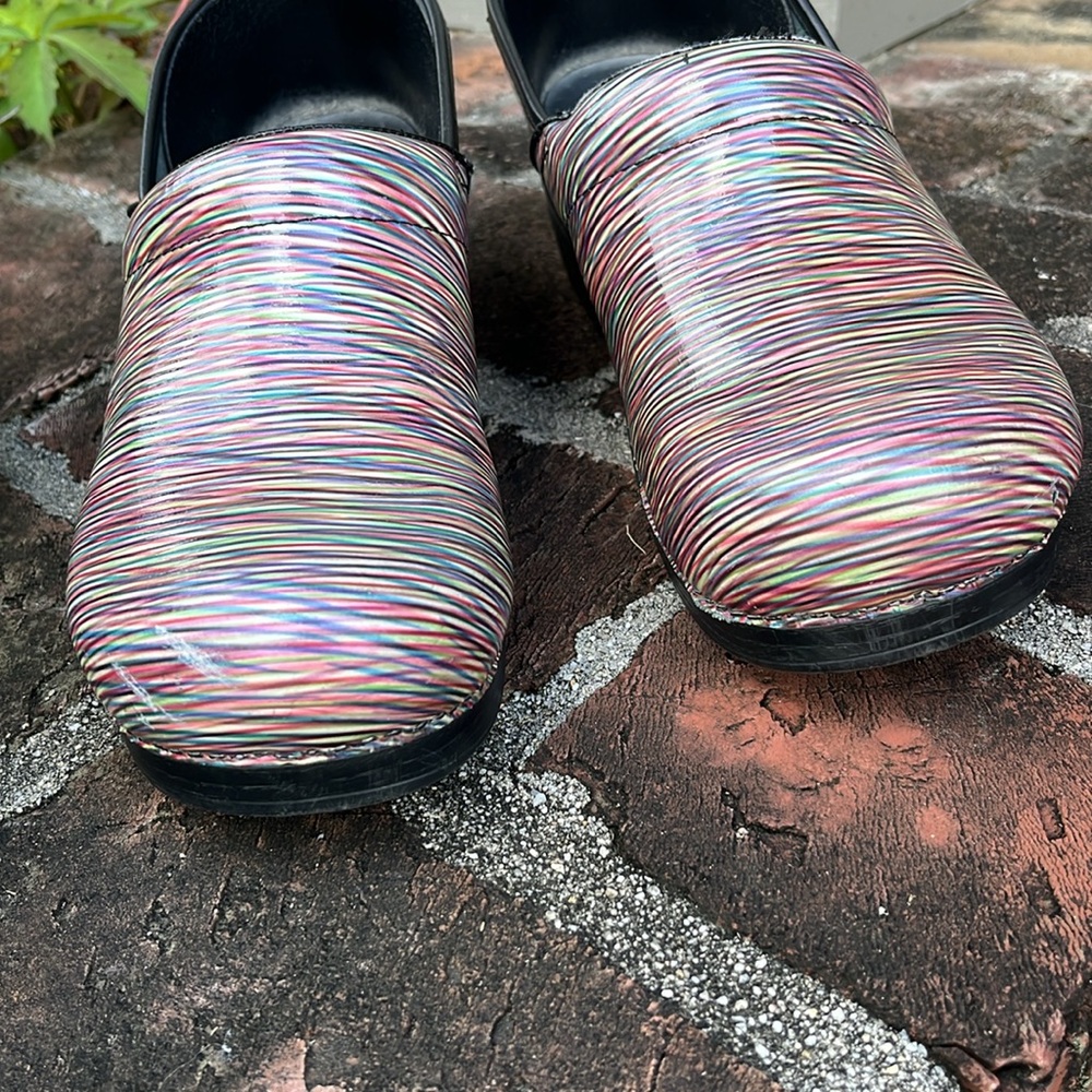 Dansko Colorful Striped Clogs Size 41 - Picture 3 of 9